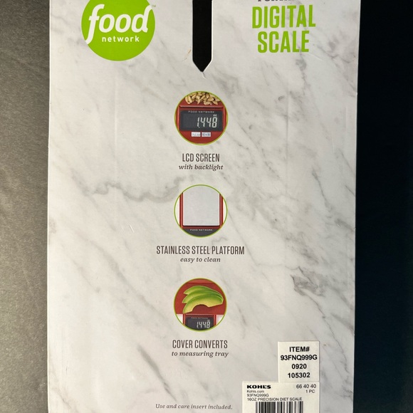 Food Network Kitchen Scale Precision Portable Digital Measuring Tray Red - Picture 3 of 4